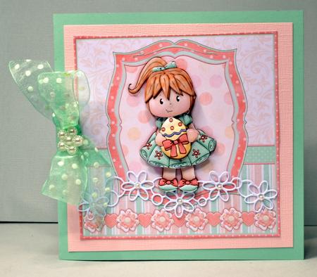 Jodie & Easter Egg Card Topper & Decoupage by Kristina Norbat
