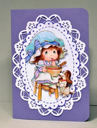 Save Some for Me! Cute Little Girl & Puppy by Kristina Norbat