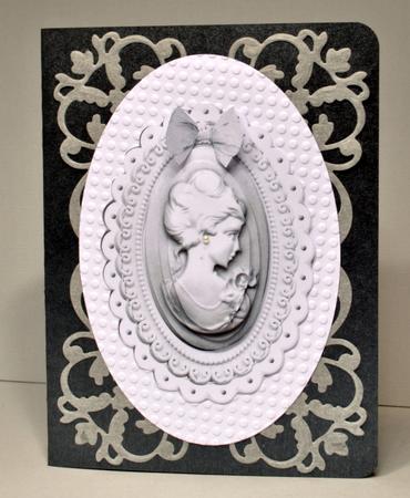 Pretty in Silver White, Lady Cameo Oval Pyramids by Kristina Norbat