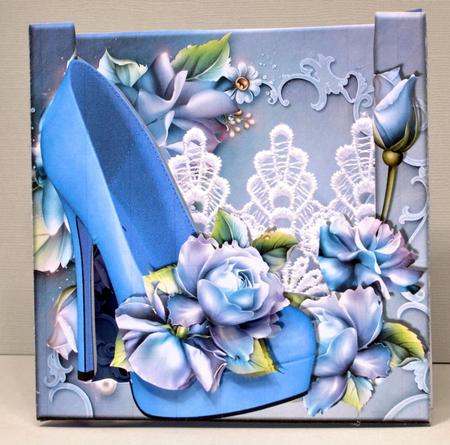 Box Card - Beautiful Blue Shoe - Mini Kit by Kristina Norbat