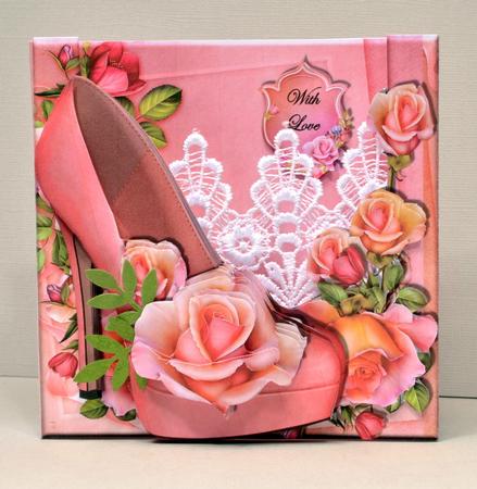 Box Card - Pretty Pink Shoe - Kit by Kristina Norbat