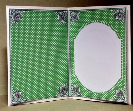 Mid Green Dotty Fashion Base 7x5in Folded Insert by Kristina Norbat