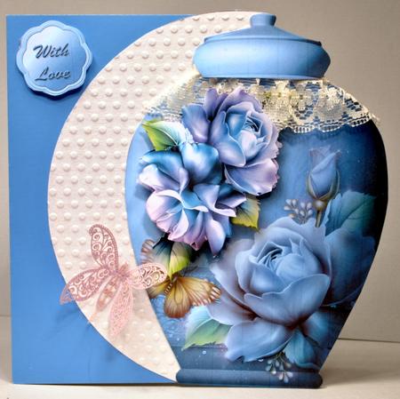 Pretty Pots Card Mini Kit - Blue Roses by Kristina Norbat