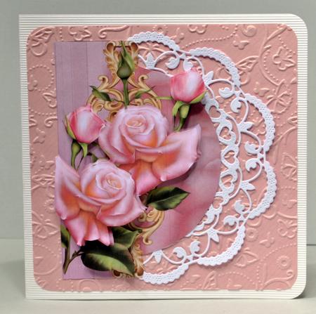 Shaped Card Edwardian Roses by Kristina Norbat