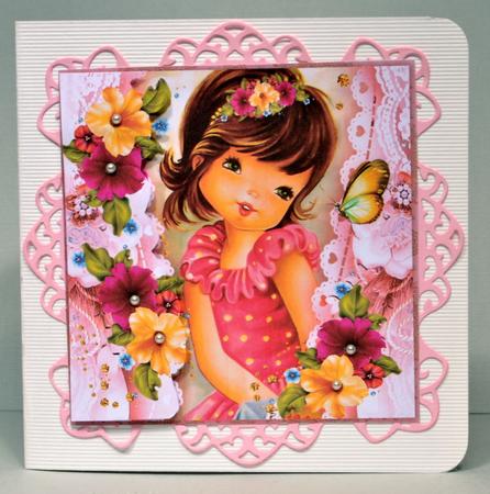 Petunia Pretty Girl Card Front by Kristina Norbat