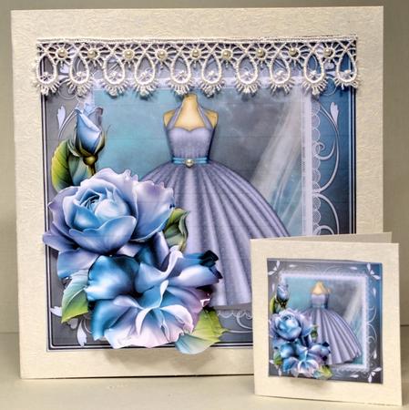 Blue Party Dress and Roses by Kristina Norbat