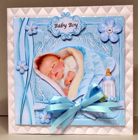 Baby Boy in Blanket 8x8 Mini Kit by Kristina Norbat