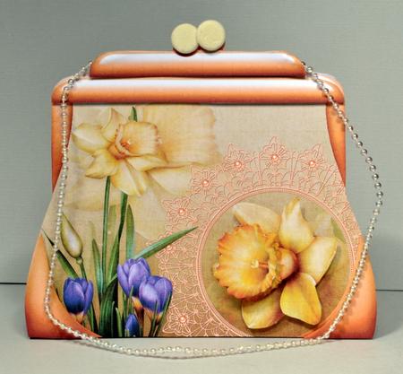 Handbag Shape Card Daffodil by Kristina Norbat