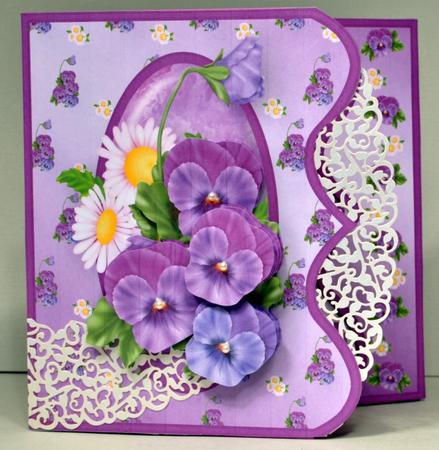 Pansy Profusion Offset Bracket Card Mini Kit by Kristina Norbat