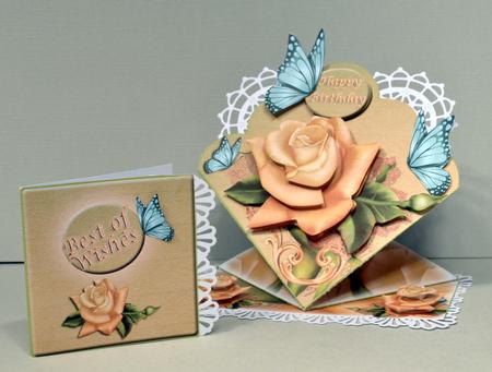 Mini Kit - Scallopped Diamond Fold Spring Card #3 by Kristina Norbat