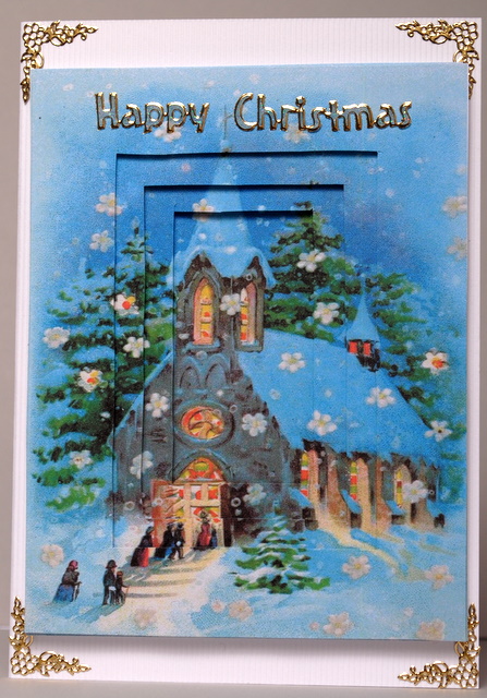Church with People in the Snow Tunnel Sheet by Kristina Norbat