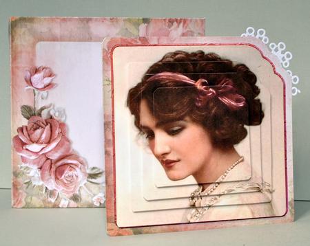 Scalloped Corner Card Vintage with Love by Kristina Norbat