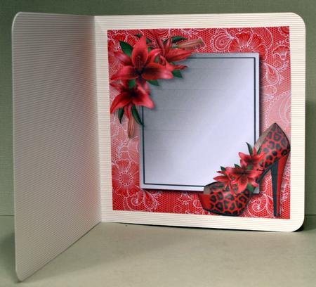 Insert for Animal Print Red Shoe & Lilies Lacey Square by Kristina Norbat
