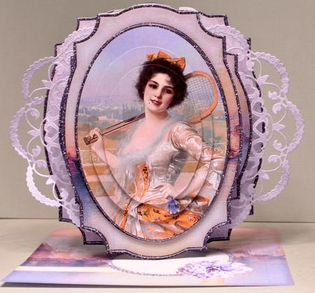 Double Pop Out Card Vintage Lila by Kristina Norbat