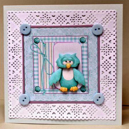Cute Owl Card with Decoupage by Kristina Norbat