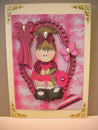 Cute Little Girl with Flower A4 Topper by Kristina Norbat