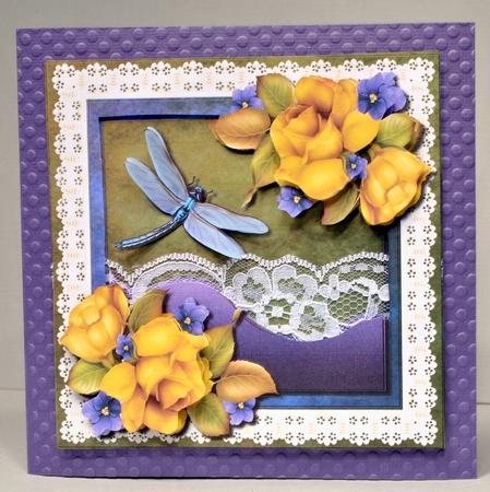 Yellow Rose in Broderie Frame by Kristina Norbat