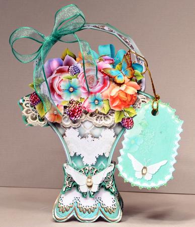 Vintage Basket with Roses by Kristina Norbat