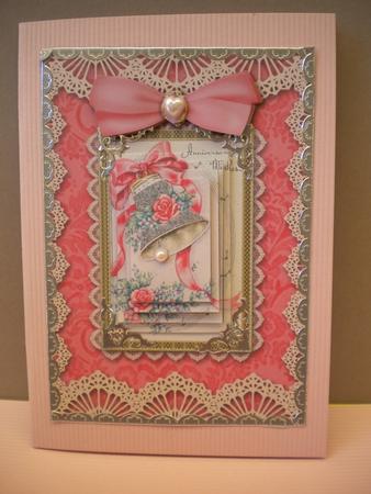 Anniversary Bell A5 Lace Card Front Step by Step by Kristina Norbat