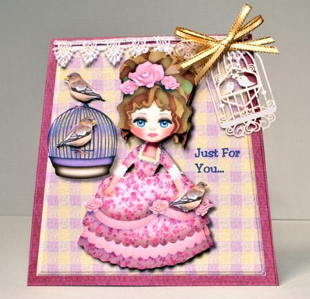 Tent Card Cute Vintage Girl by Kristina Norbat