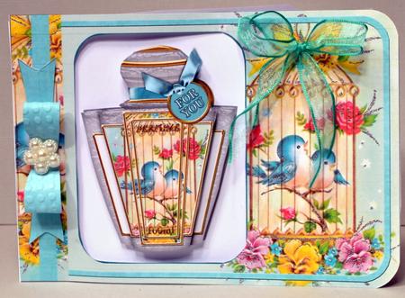 Birdcage Teal Perfume 7x5inch Aperture Card Mini Kit by Kristina Norbat