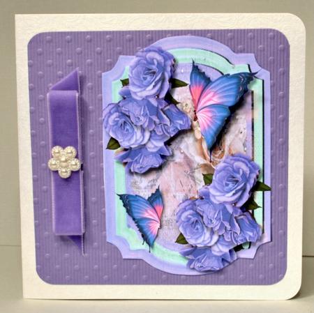 Beautiful Lilac Roses and Butterflys  by Kristina Norbat