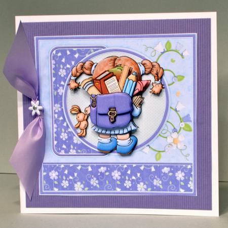 Off to School Thank You Teacher Card Topper & Decoupage by Kristina Norbat