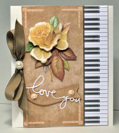 Antique Copper Rose Card Front by Kristina Norbat