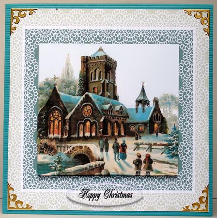 Christmas Church Scene by Kristina Norbat