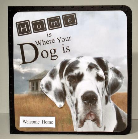 Home with Harlequin Great Dane Dog and Decoupage by Kristina Norbat