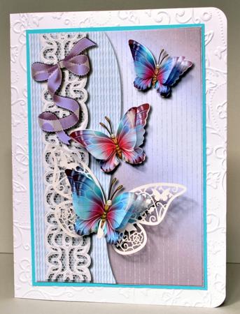 Wavy Edge Card Front Butterflies Are Free by Kristina Norbat