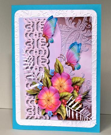 Wavy Edge Card Front Flowers by Kristina Norbat