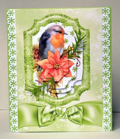 Pretty Red Robin Bracket Pyramids with Bow by Kristina Norbat