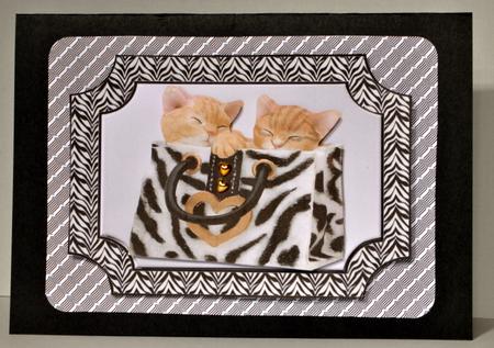 Kittens in Leopard Frame with Matching Handbag by Kristina Norbat