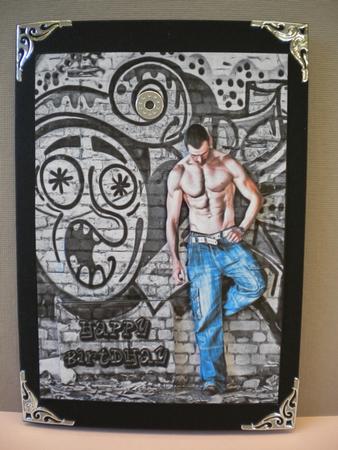 Muscles Graffiti Card Front by Kristina Norbat