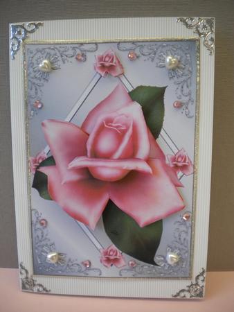 Dusky Pink Rose Quick Card by Kristina Norbat
