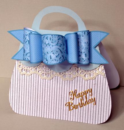 4 Triple Bows Mini Kit - Blue Scrolls and Flowers by Kristina Norbat