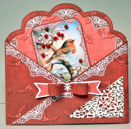 Red Robin Lace Cross Faux Pocket Cf Mini Kit by Kristina Norbat