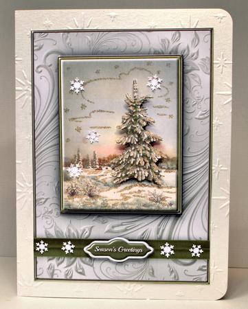 Snowy Christmas Tree Quick Card by Kristina Norbat
