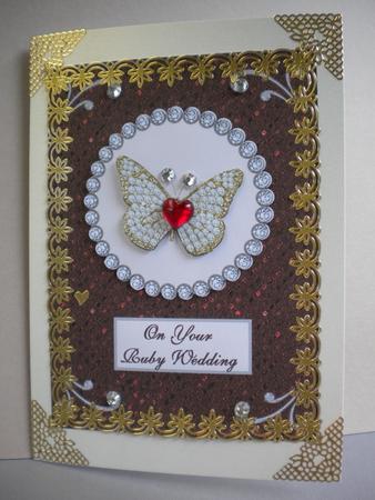 Diamond Butterfly on Red Glitter by Kristina Norbat