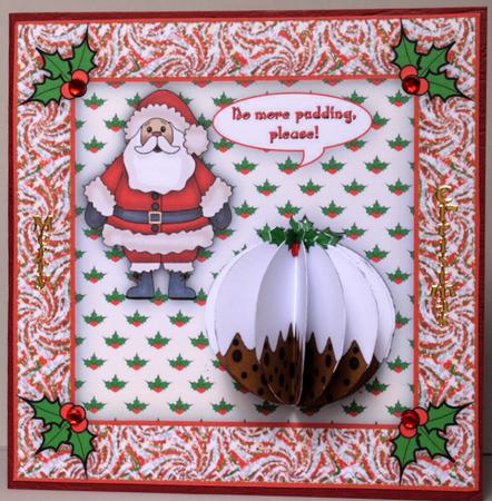 3D Christmas Pudding Embellishment and Card Front by Kristina Norbat