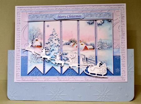 Christmas Snowy Lane Ribbon Strips Quick Card by Kristina Norbat