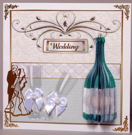 3D Champagne Bottle and Card Front by Kristina Norbat