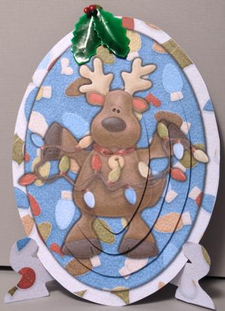 Reindeer Lights Plate Card with Pyramage by Kristina Norbat
