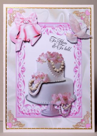 Lovely Pink Rose with Pearls Wedding Cake by Kristina Norbat