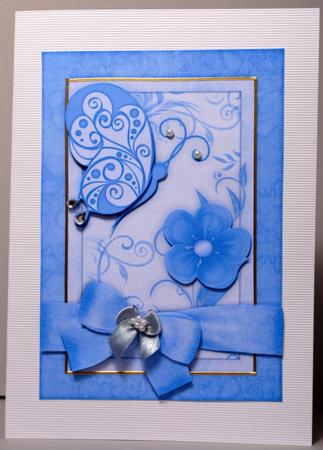 Butterflies 'n Blooms A5 Card Front with Step by Step by Kristina Norbat