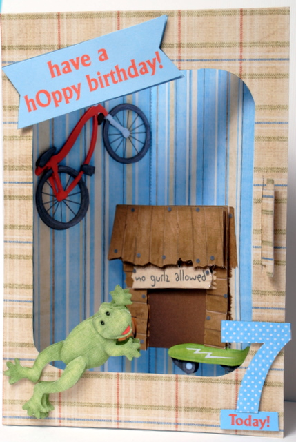 3D Corner Card Kit - Hoppy Birthday Boys Age Card by Kristina Norbat