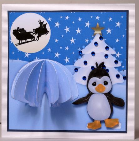 3D Christmas Igloo Embellishment and Card Front by Kristina Norbat