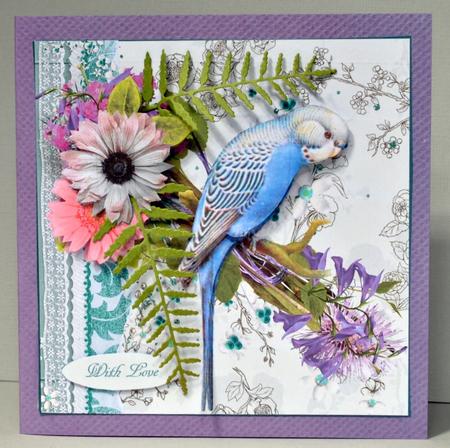 Budie Ble Vintage Bird Topper with Decoupage by Kristina Norbat