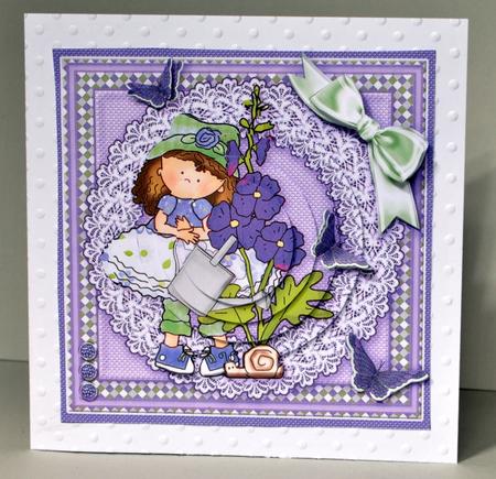 I Love Purple Girl 6in x 6in Pyramage by Kristina Norbat